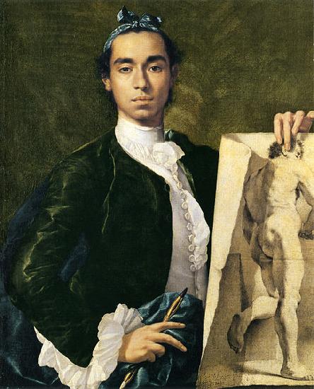 unknow artist Detail of Self-portrait Holding an Academic Study. oil painting picture